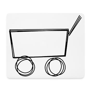Bollerwagen handgezeichnet - Mousepad (Querformat) - Weiß - Vorne