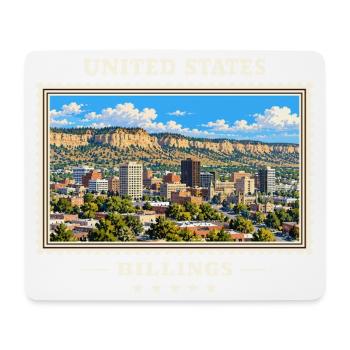 Vereinigte Staaten Billings Vintage Reisemarke - Mousepad (Querformat) - Weiß - Vorne