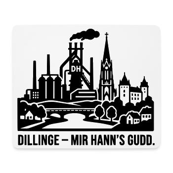Dillingen Stadt Silhouette Spruch Mir hann's gudd - Mousepad (Querformat) - Weiß - Vorne
