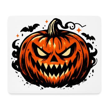 Grimmiges Kürbisgesicht Halloween - Mousepad (Querformat) - Weiß - Vorne