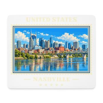 Vereinigte Staaten Nashville Vintage Reisemarke - Mousepad (Querformat) - Weiß - Vorne