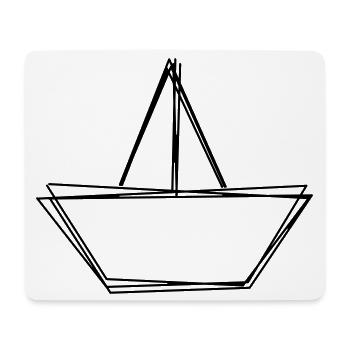 Papierboot handgezeichnet - Mousepad (Querformat) - Weiß - Vorne