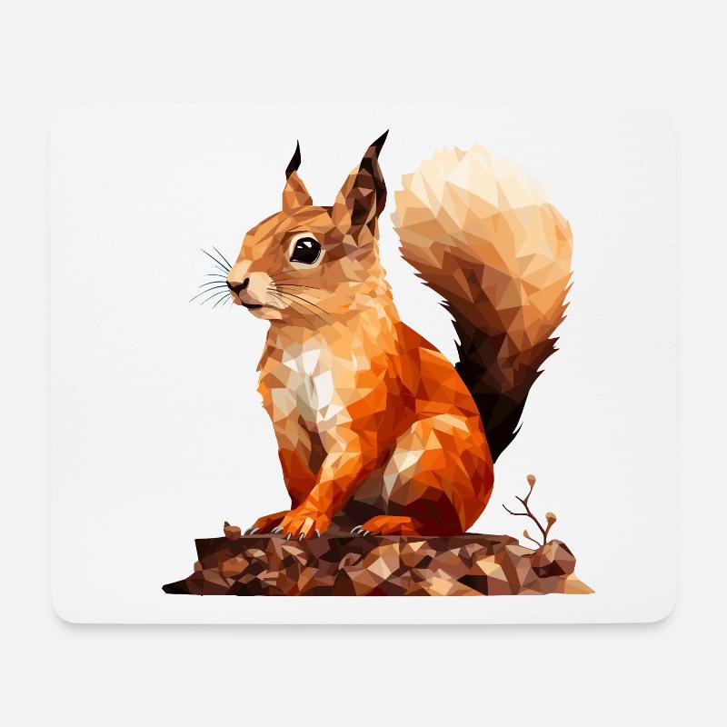 Eichhörnchen im Polygon Stil - Mousepad (Querformat) - Weiß