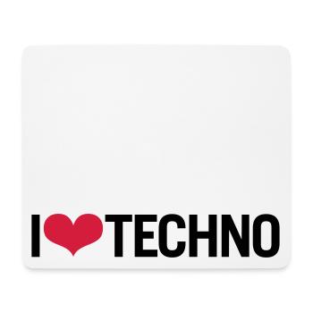 I LOVE TECHNO - Mousepad (Querformat) - Weiß - Vorne