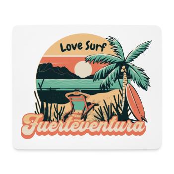 Fuerteventura Surfing Surfboard Palm Trees Island Summer - Mouse Pad (horizontal) - white - Front