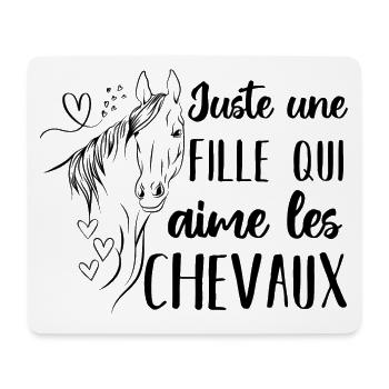 Juste une fille qui adore les chevaux cadeau - Tapis de souris (format paysage) - blanc - Devant