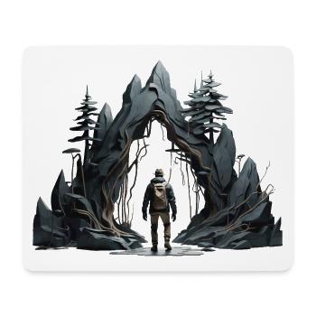WANDERER OUTDOOR WANDERN - Mousepad (Querformat) - Weiß - Vorne