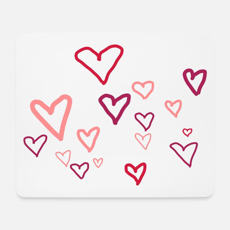 Hearts - Mouse Pad (horizontal) - white