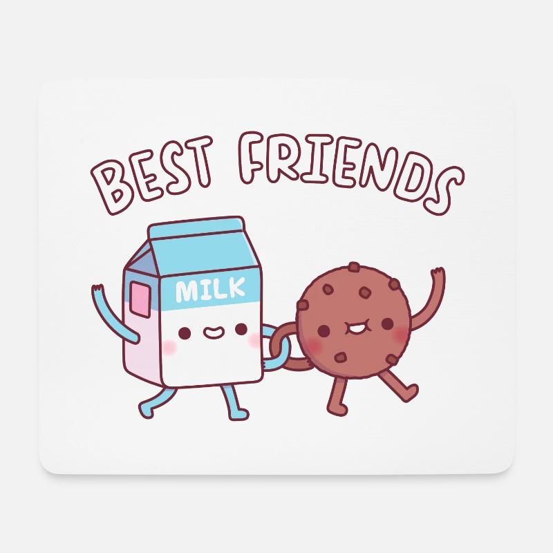 Süße Milch und Kekse Beste Freunde - Mousepad (Querformat) - Weiß