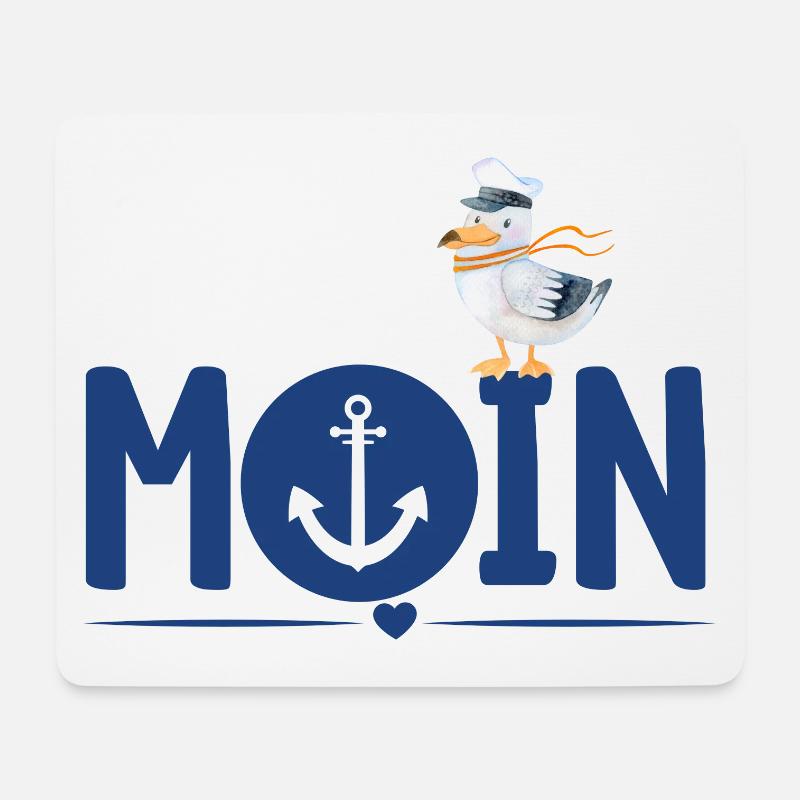 Moin Anker - Mousepad (Querformat) - Weiß
