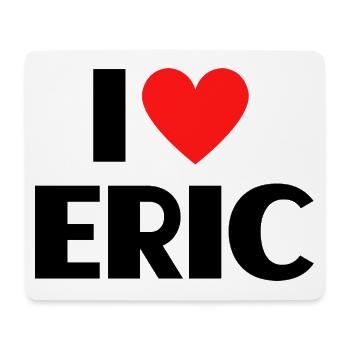 I love Eric Rotes Herz Liebe Fan Geschenk - Mousepad (Querformat) - Weiß - Vorne