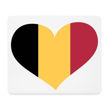 Belgien Herz; Heart Belgium - Tapis de souris (format paysage) - blanc - Devant