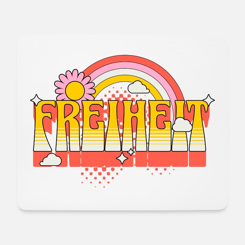 Freiheit Frieden Gerechtigkeit Toleranz Liebe - Mousepad (Querformat) - Weiß
