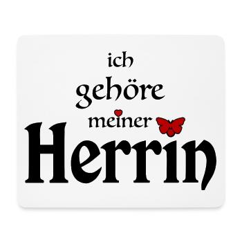 Herrin Domina Sklave Spruch - Mousepad (Querformat) - Weiß - Vorne