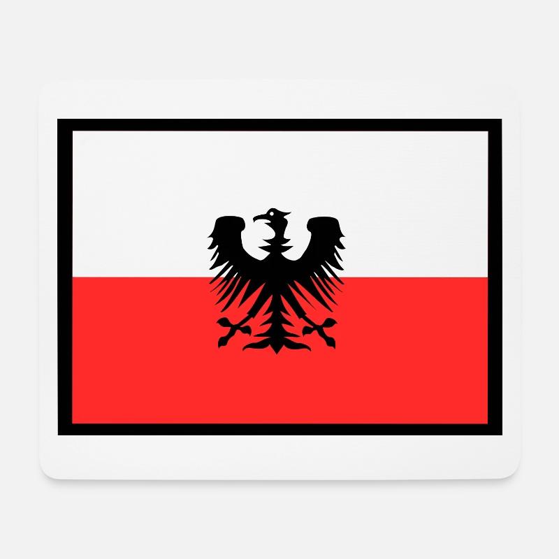 Supporters de Pologne - Tapis de souris (format paysage) - blanc