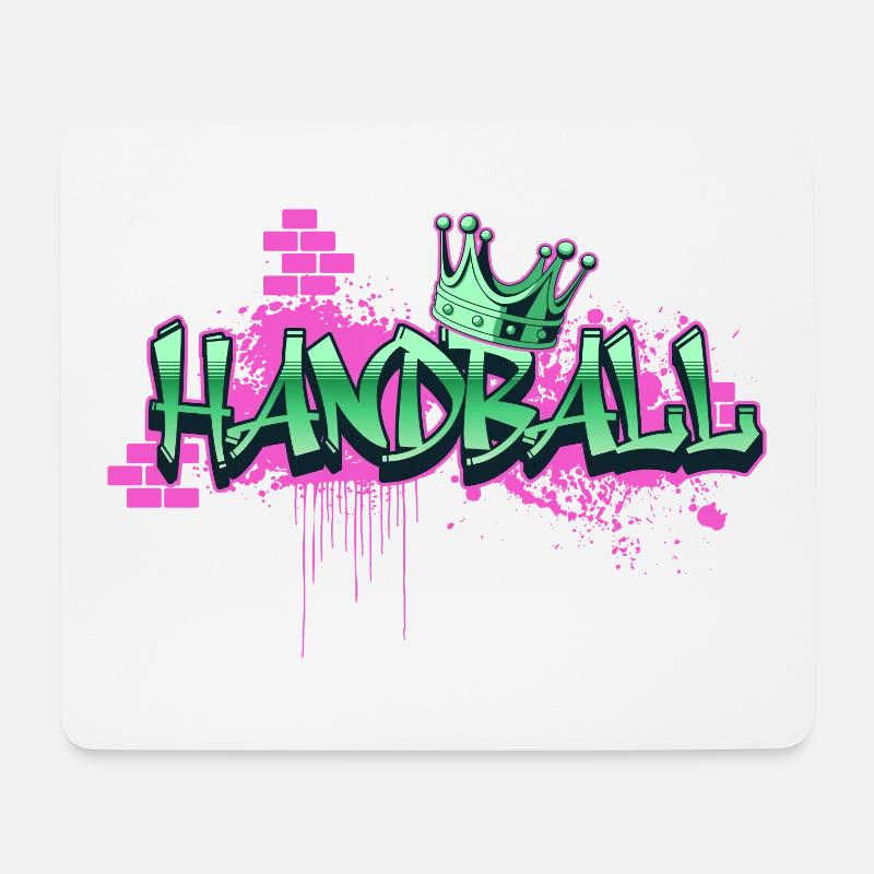 Handball Graffiti Spray Sprayer Handballspieler - Mousepad (Querformat) - Weiß