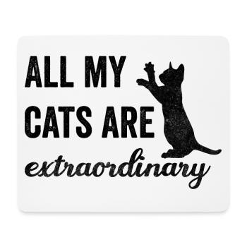 All My Cats Are Extraordinary black - Mouse Pad (horizontal) - white - Front
