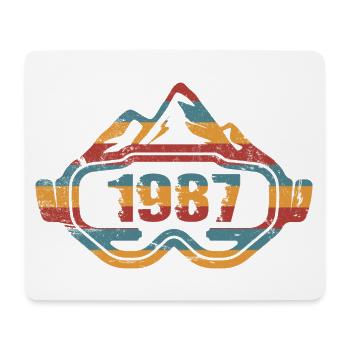 Skibrille Ski Skifahrer Skifahren 1987 Geburtstag - Mousepad (Querformat) - Weiß - Vorne