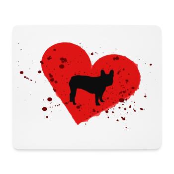 Frenchie, Bully, Bouledogue français, Cadeau - Tapis de souris (format paysage) - blanc - Devant