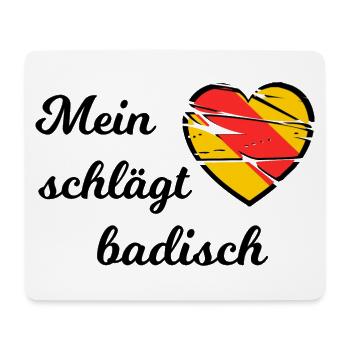Mein Herz schlägt badisch - Mousepad (Querformat) - Weiß - Vorne