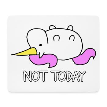 Faules Einhorn Not Today Spruch - Mousepad (Querformat) - Weiß - Vorne
