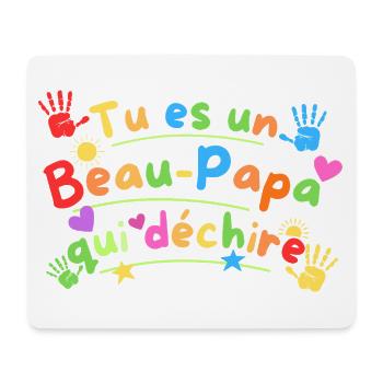 Tu Es Un Beau-Papa Qui Déchire - Tapis de souris (format paysage) - blanc - Devant