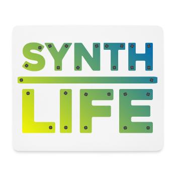 Synth Life Blau Gelb Überarbeitung - Mousepad (Querformat) - Weiß - Vorne