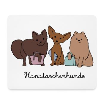 Handtaschenhunde – schwarze Schrift - Mousepad (Querformat) - Weiß - Vorne