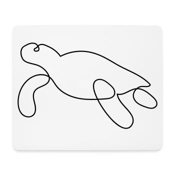 Turtle One-Line Style - Mouse Pad (horizontal) - white - Front