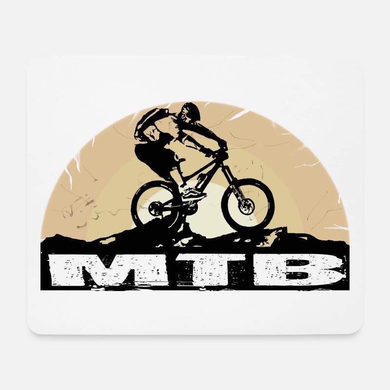 MTB Bike - Mousepad (Querformat) - Weiß