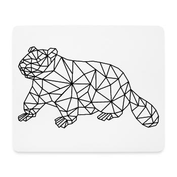 Biber Meme geometrisch - Mousepad (Querformat) - Weiß - Vorne