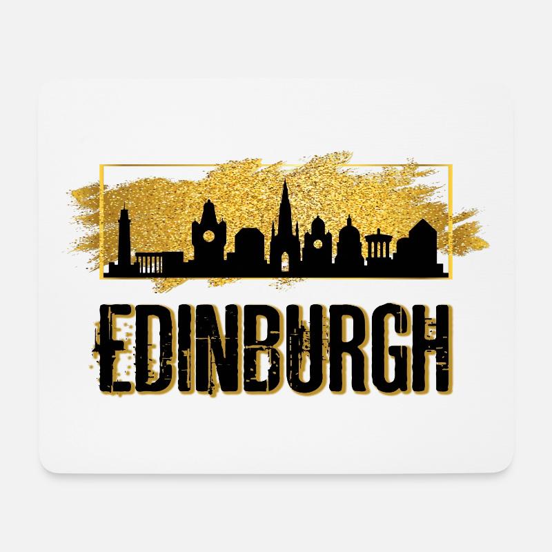 Edinburgh Schottland Stadt Skyline Liebe Gold - Mousepad (Querformat) - Weiß