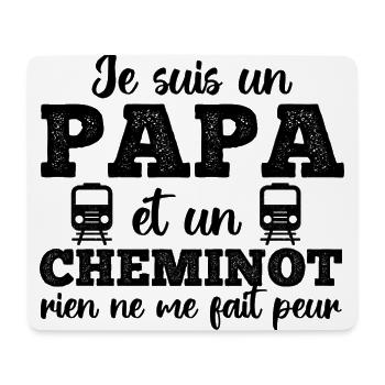 Papa cheminot humour train cadeau fête des pères - Tapis de souris (format paysage) - blanc - Devant