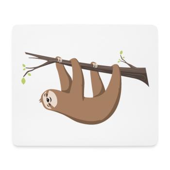 Faultier Sloth hängt am Ast - Mousepad (Querformat) - Weiß - Vorne