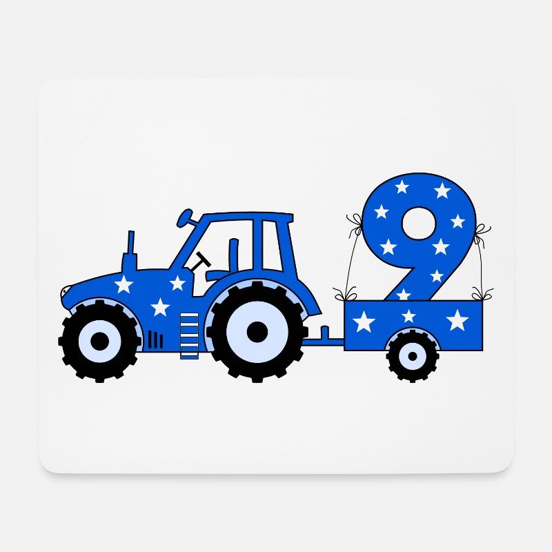 9. Geburtstag Traktor - Mousepad (Querformat) - Weiß
