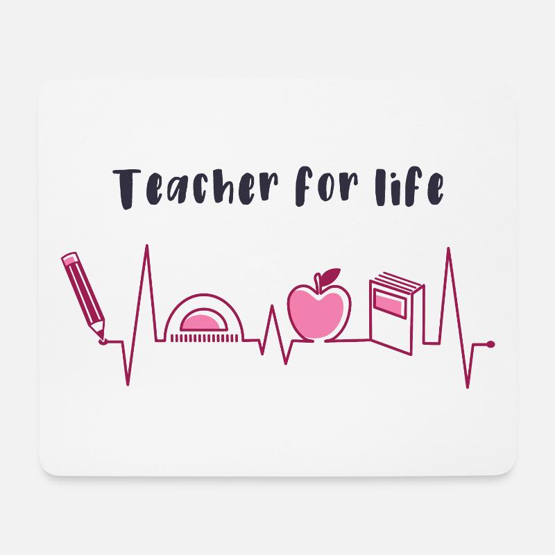 Lehrerin fürs Leben, Lehrer fürs Leben - Mousepad (Querformat) - Weiß