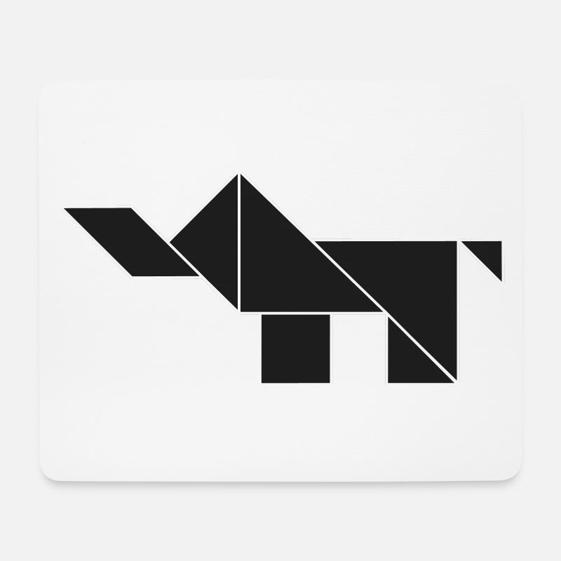 Tangram Elefant black 'n white - Mousepad (Querformat) - Weiß