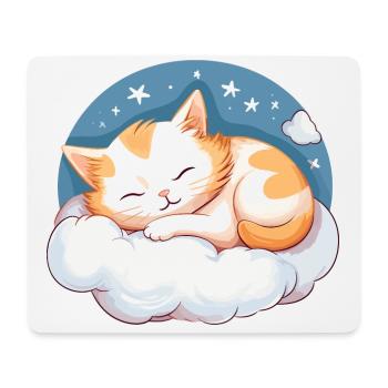 Katze Schläft Offizielles Schlafshirt Schlafanzug - Mousepad (Querformat) - Weiß - Vorne