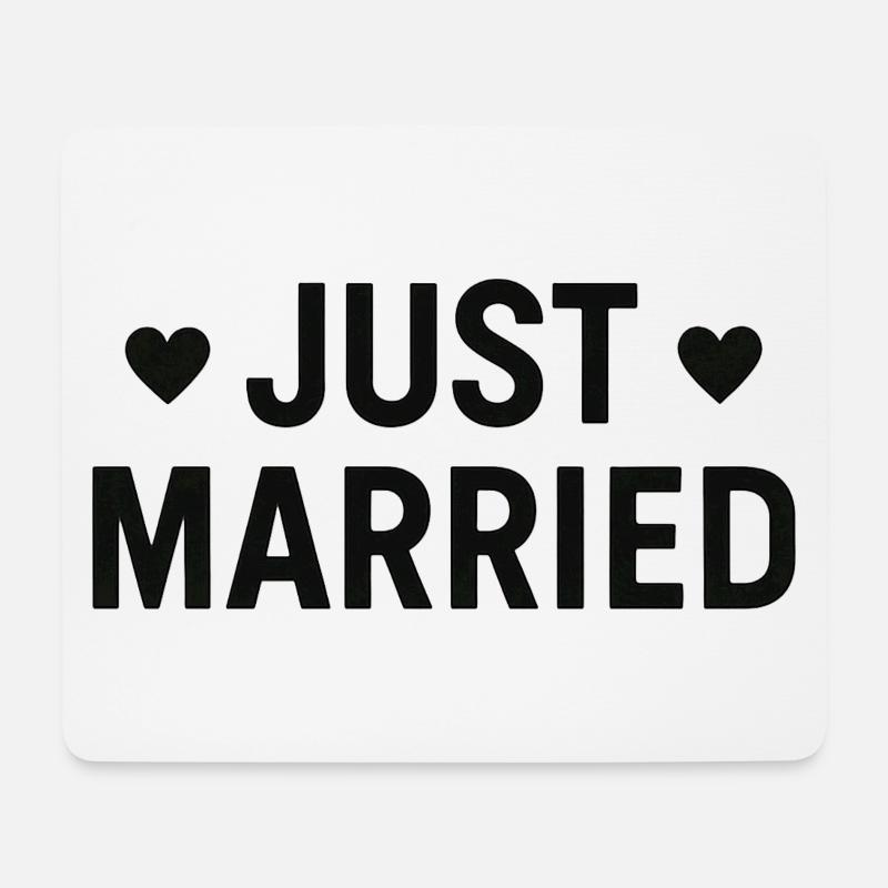 Just Married - Jeunes Mariés - Mariage - EVJF EVG - Tapis de souris (format paysage) - blanc