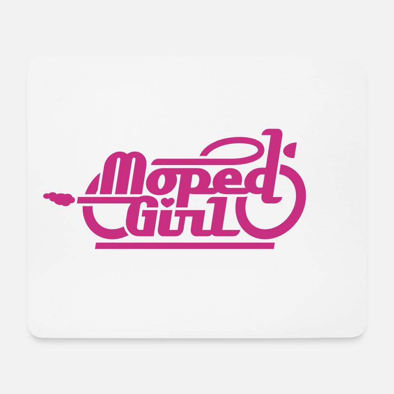 Moped Girl / Mopedgirl (V1) - Mousepad (Querformat) - Weiß