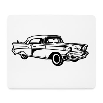 Chevy Bel Air / Oldtimer 01_schwarz - Mousepad (Querformat) - Weiß - Vorne