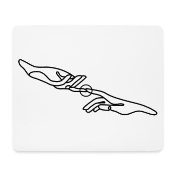 Minimalistische Hände - Mousepad (Querformat) - Weiß - Vorne