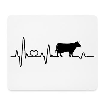 Cow heartbeat farm cows farmer funny beef - Mouse Pad (horizontal) - white - Front