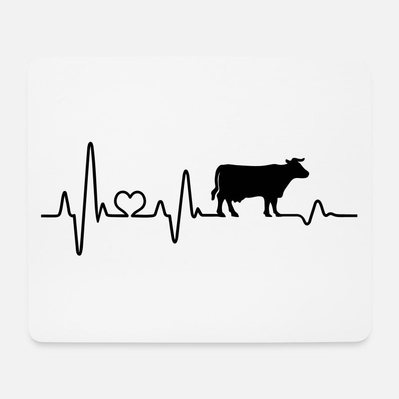 Kuh Herzschlag Bauernhof Kühe Landwirt lustig Rind - Mousepad (Querformat) - Weiß