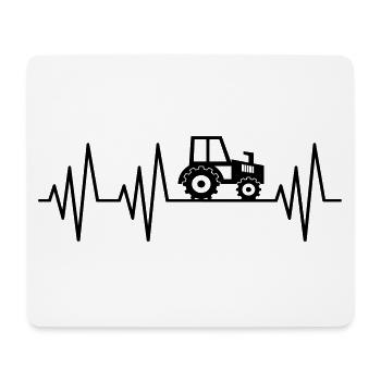 EKG heartbeat pulse tractor tractor farmer farmer - Mouse Pad (horizontal) - white - Front
