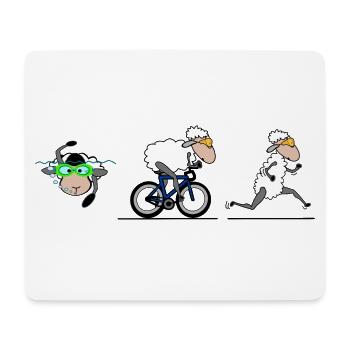 Triathlon Schaf - Mousepad (Querformat) - Weiß - Vorne