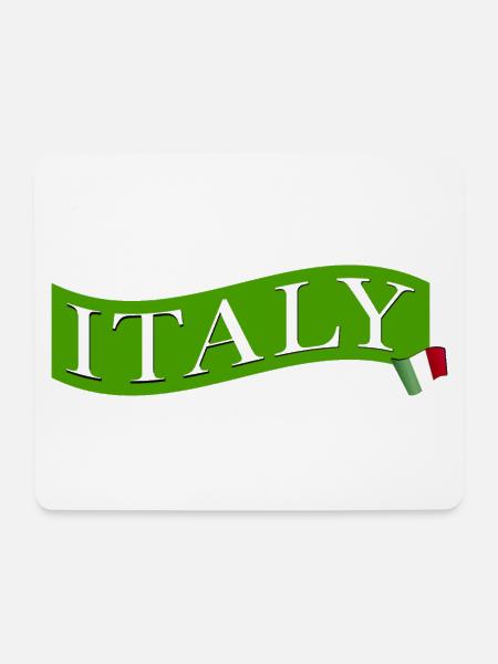 ITALY green with flag - Mousepad (Querformat) - Weiß