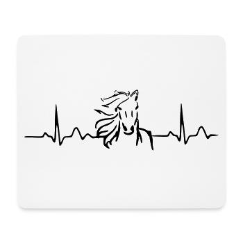 Heartbeat horse - Mouse Pad (horizontal) - white - Front