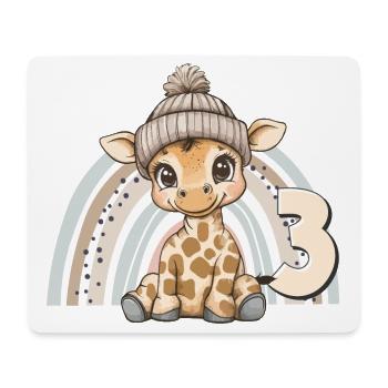 3. Geburtstag Giraffe Regenbogen Süß Niedlich - Mousepad (Querformat) - Weiß - Vorne