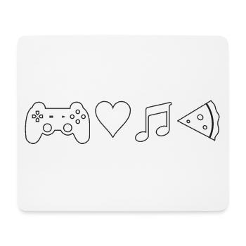 Game Love Music Pizza - Mouse Pad (horizontal) - white - Front